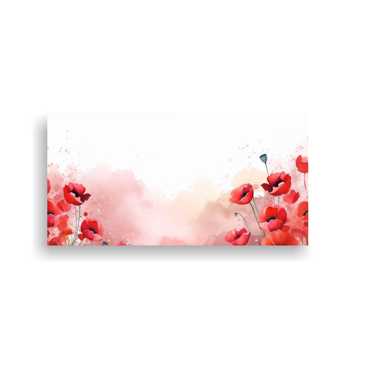 GENERICO - Pintura De Pared Poppies De Agua Con Espacio De Copia 160x80cm