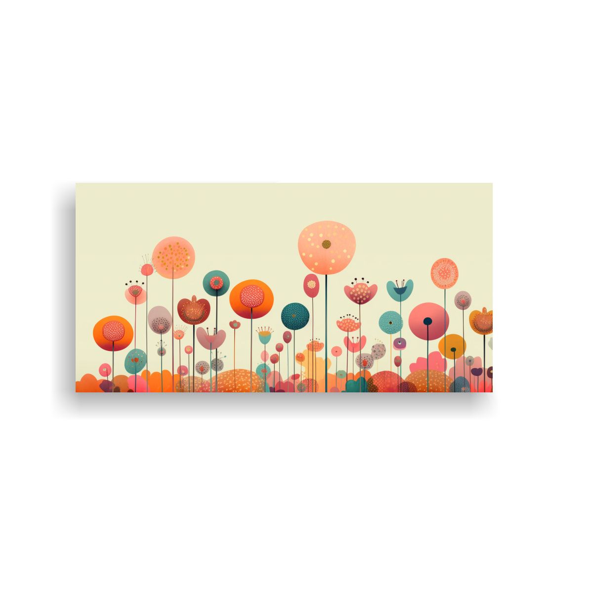 GENERICO - Cuadro Flores Jardín Estético Juguetón Arte De Pared 160x80cm