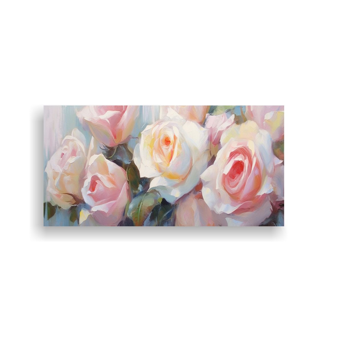 GENERICO - Pinturas Decorativas De Cuadro De Rosas Rosadas Y Blancas En 160x80cm