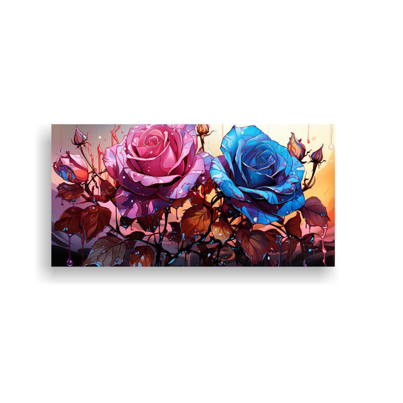 GENERICO - Pintura De Decoración De Lienzo Espectacular Con Una Rosa D 160x80cm