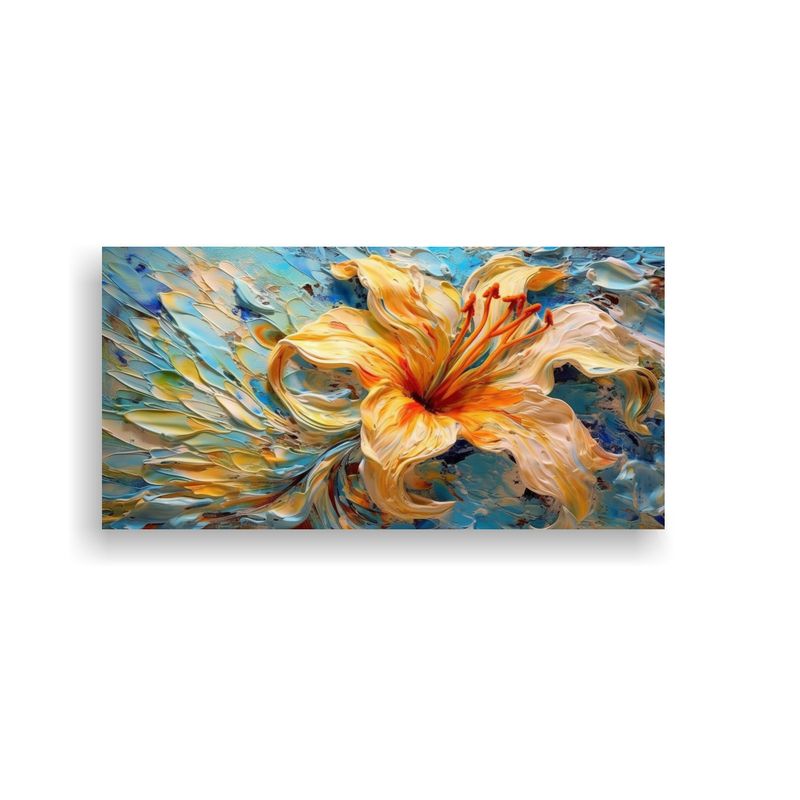GENERICO - Pintura De Arte Moderno Lirio Colorido Sobre Lienzo 160x80cm