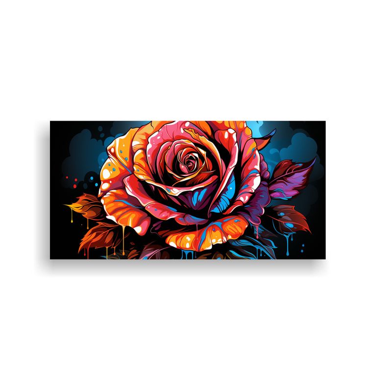 GENERICO - Pintura Mural Conceptual De Rosa Estilo Grafiti Para Decorac 160x80cm