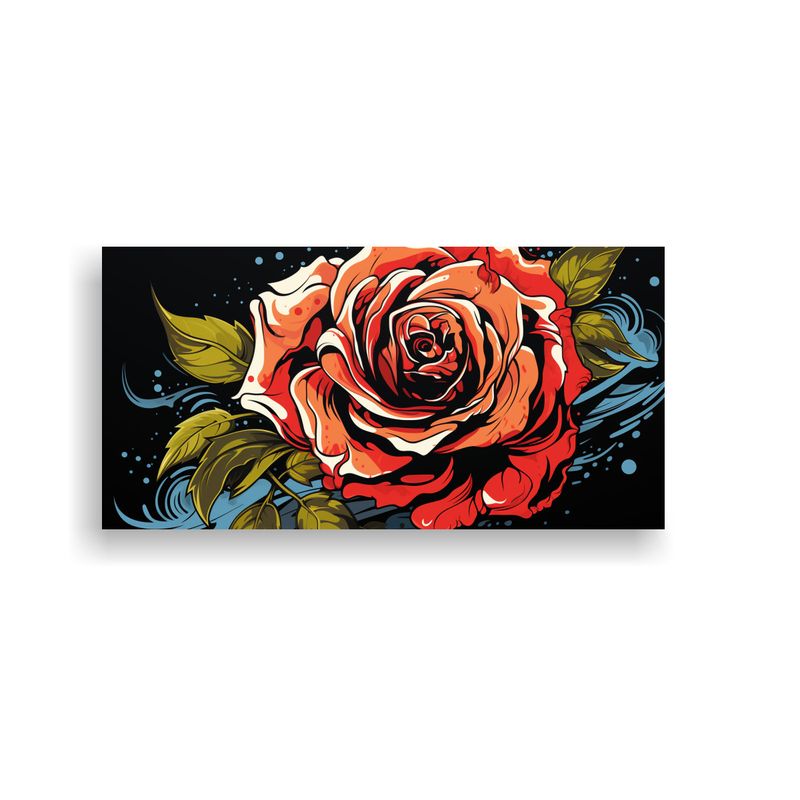 GENERICO - Pintura De Pared Estilo Graffiti: Rosa Decorativa Con Diseñ 160x80cm