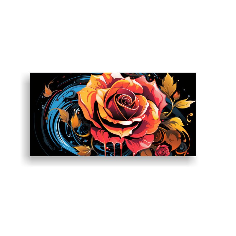 GENERICO - Pintura Mural: Diseño De Rosa Estilo Graffiti Con Detalle D 160x80cm