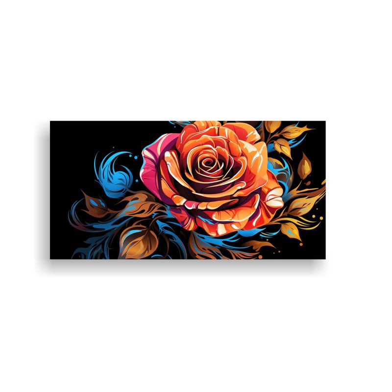 GENERICO - Diseño Moderno De Un Graffiti De Rosa Floreada Para Cuadros 160x80cm