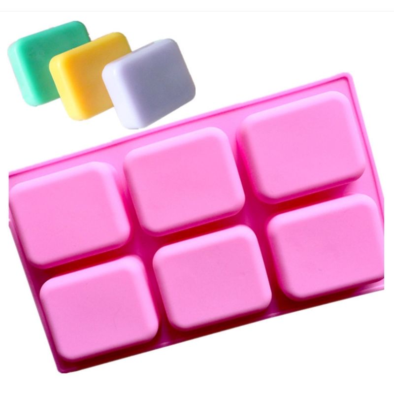 GENERICO - Molde De Silicona 6 Semi Rectangulo, Jabón, Galleta, Chocolate +Regalo