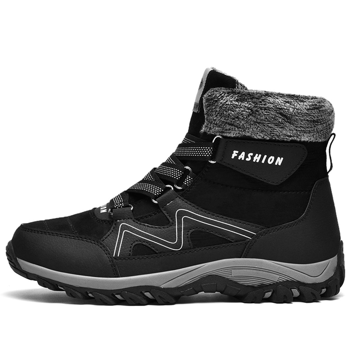 SHANDIAN - Zapatillas hombre botas de montaña Impermeable Negro