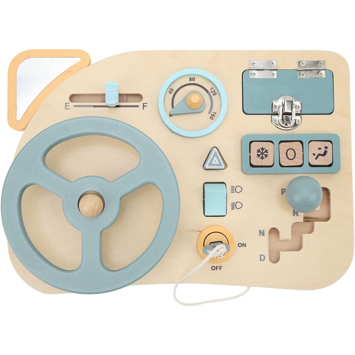 SPACEZAT - Volante Sensorial de Madera para Niños Juguete Montessori