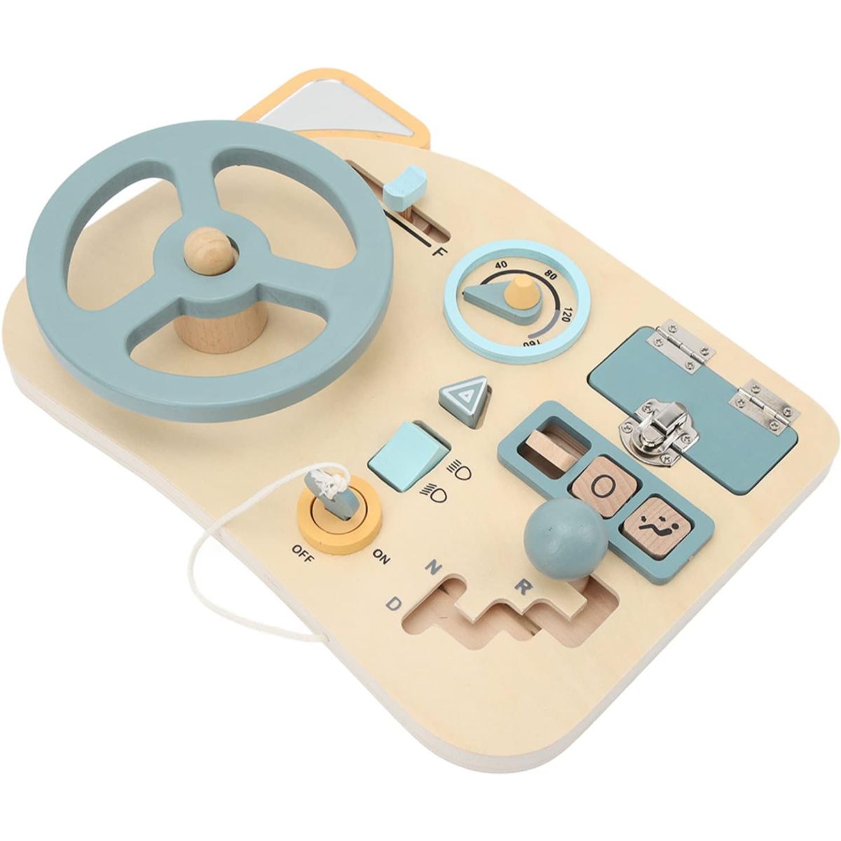 SPACEZAT - Volante Sensorial de Madera para Niños Juguete Montessori