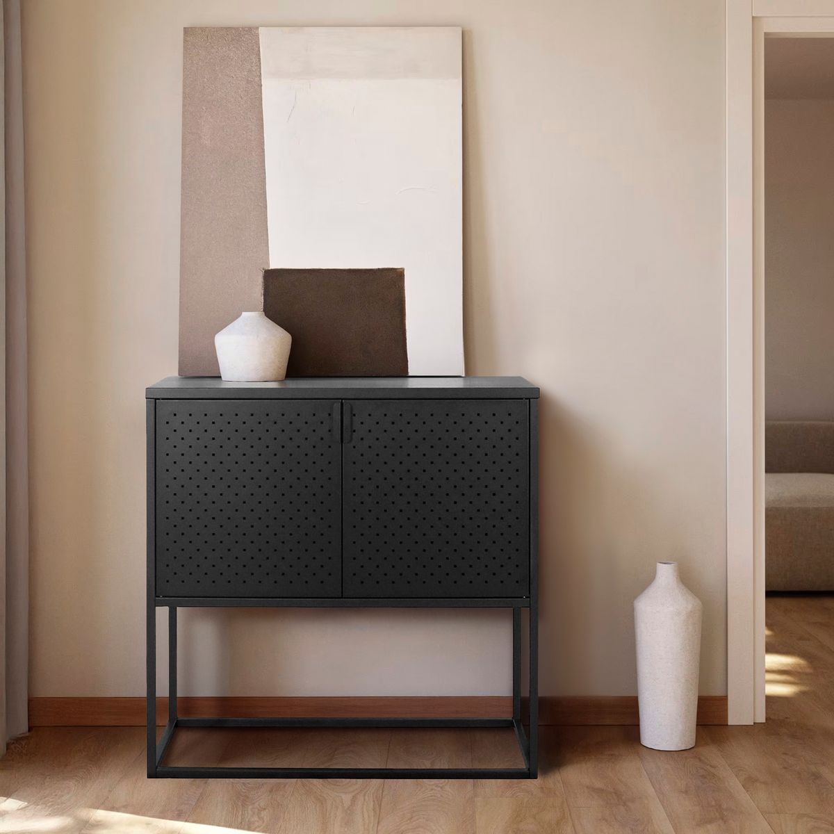 FORM DESIGN - Arrimo medio Newton 2 puertas Negro Form