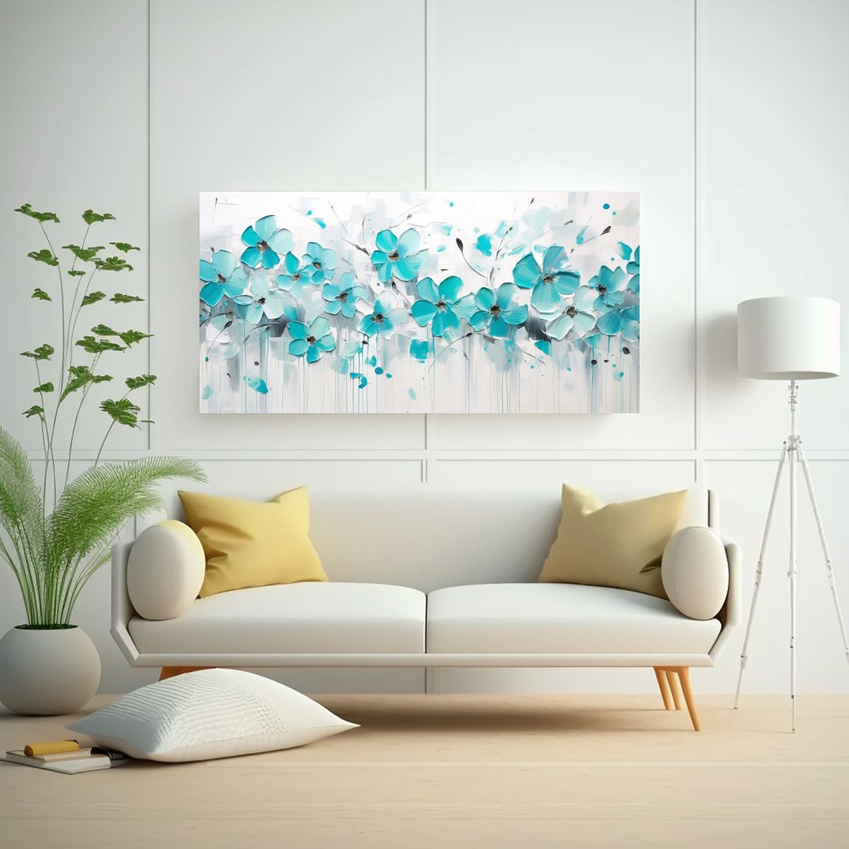 GENERICO - Cuadro Imagen Belleza Natural Pintura Acrílica En Blanco 160x80cm