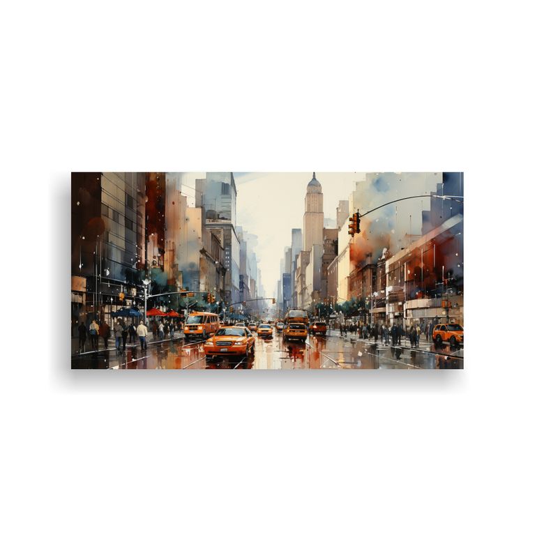 GENERICO - Pinturas De Nueva York Estilo Gris Y Champán Para Decoraci 160x80cm