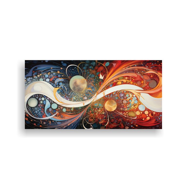 GENERICO - Cuadro De Pared Abstracto Inspirado En Patrones Florales Gir 160x80cm