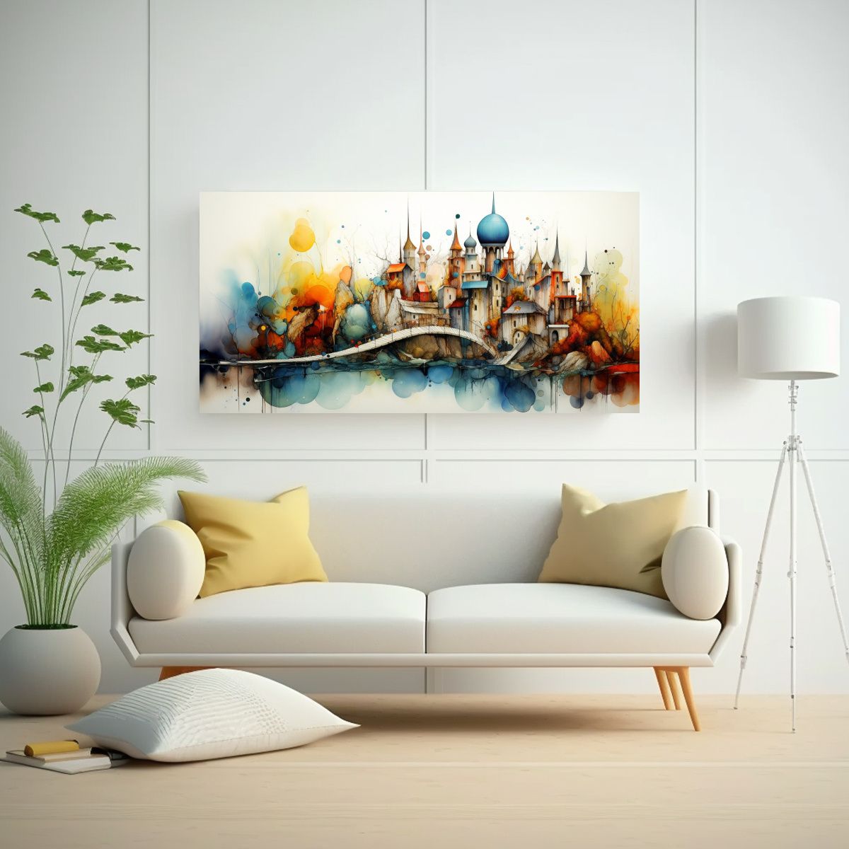 GENERICO - Cuadro Estilo Galería Para Oficina: Paisajes Abstractos Acu 160x80cm