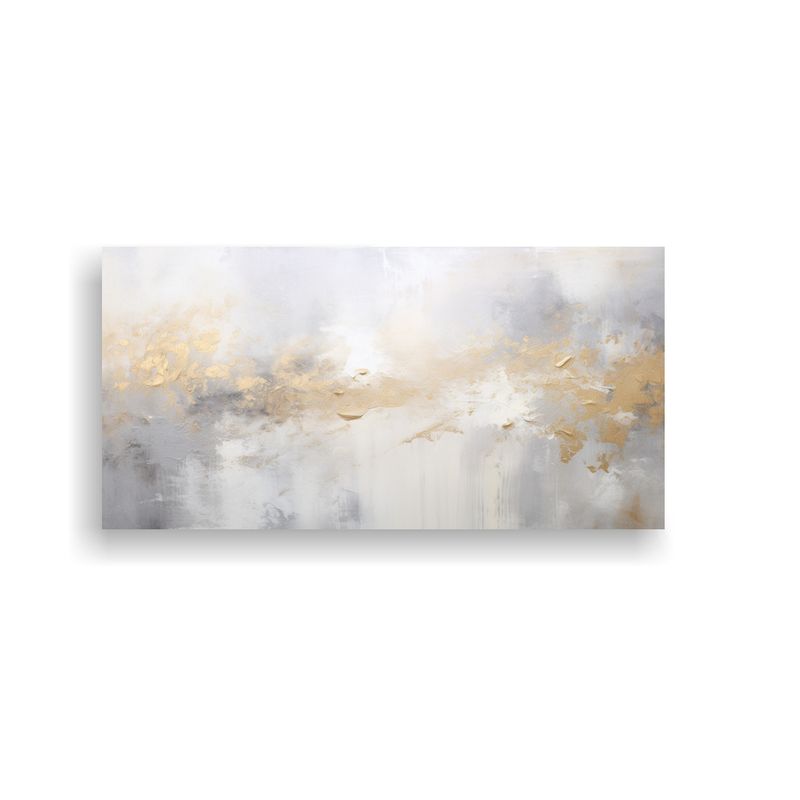 GENERICO - Cuadro Abstracto De Fondo Blanco Con Salpicaduras De Oro 160x80cm