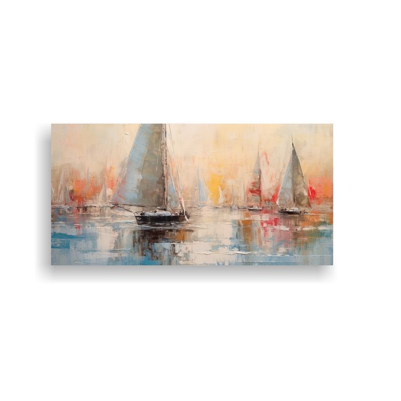 GENERICO - Cuadro Calidez Luminosa Inspirado En Eugene Boudin, Colores  160x80cm