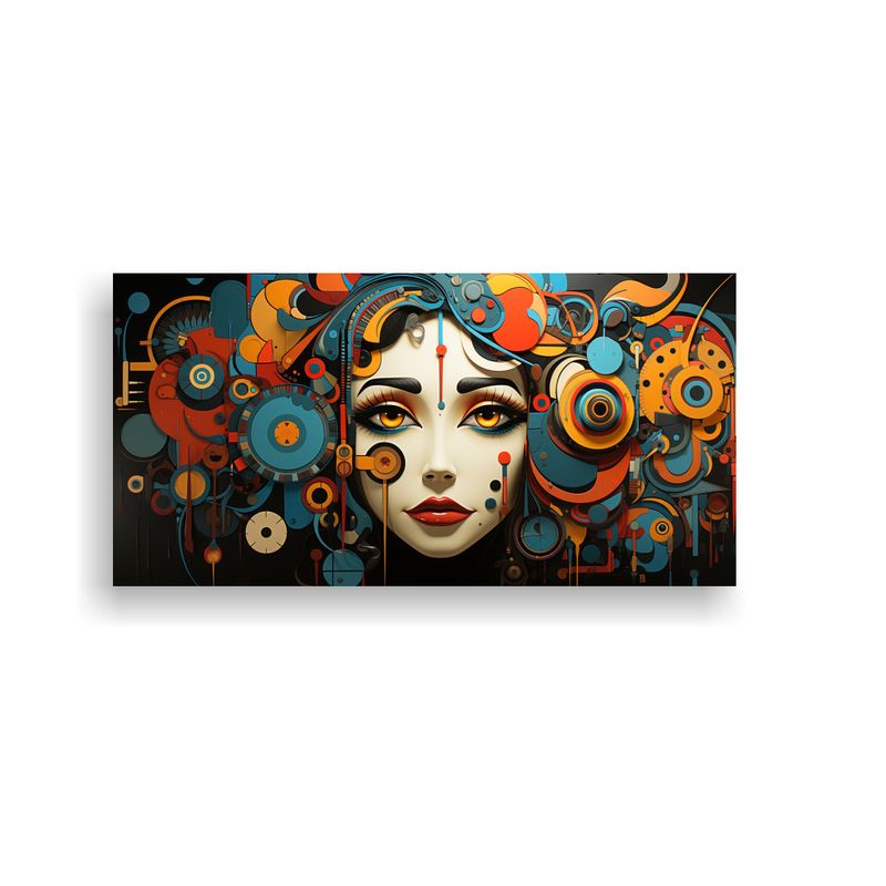 GENERICO - Cuadro Abstracto Geométrico Hippie De Arte De Pared Moderno 160x80cm