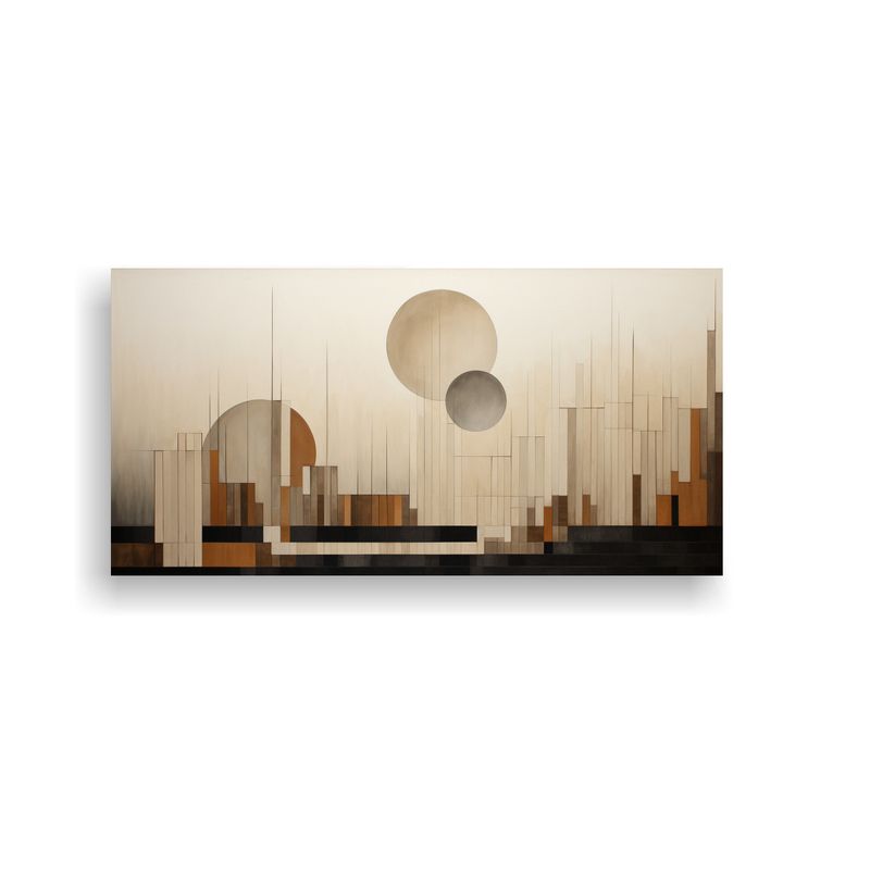 GENERICO - Cuadro Diseño Espacio Abstracción Geométrica En Tonos Apa 160x80cm