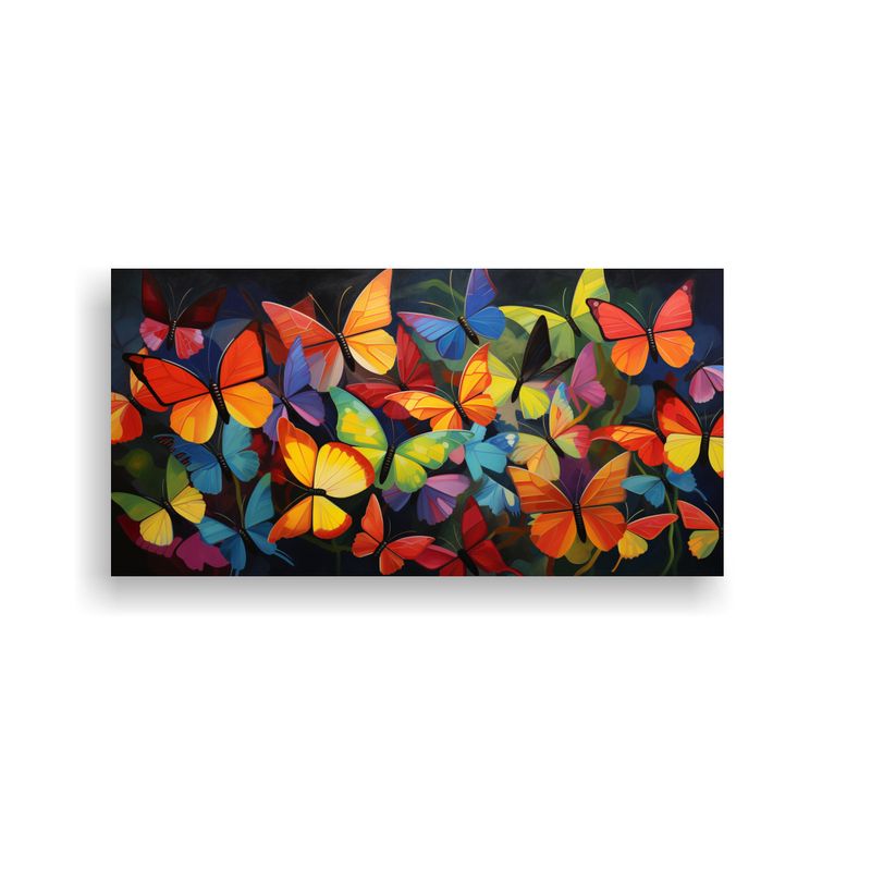 GENERICO - Cuadros Mariposas Abstractas Con Impacto Visual En Colores 160x80cm