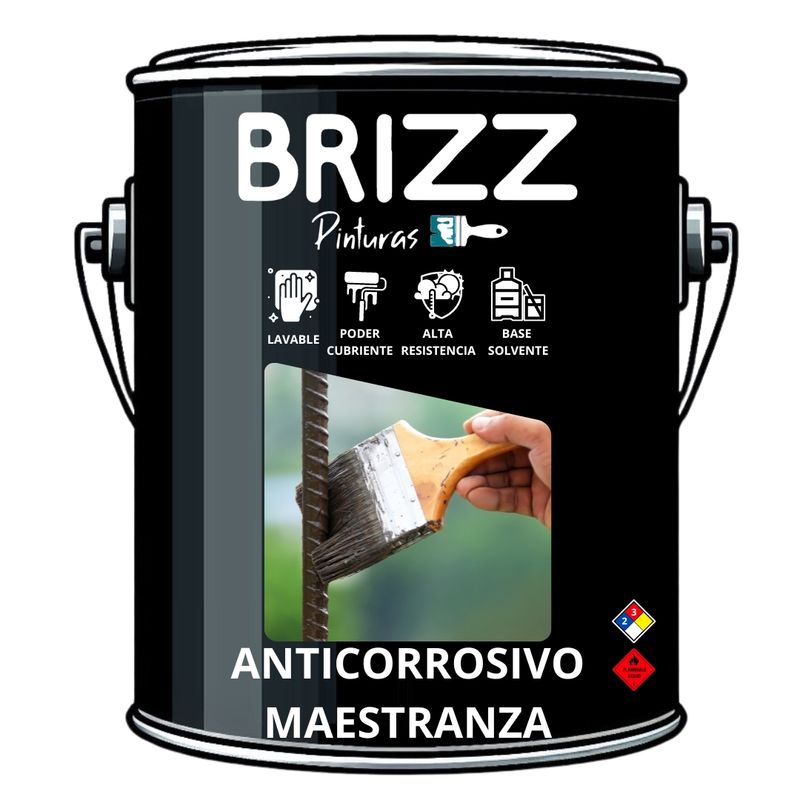 PINTURAS BRIZZ - ANTICORROSIVO MAESTRANZA NEGRO