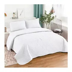 GENERICO - Cubrecama Quilt De Verano King Lisos Color Blanco