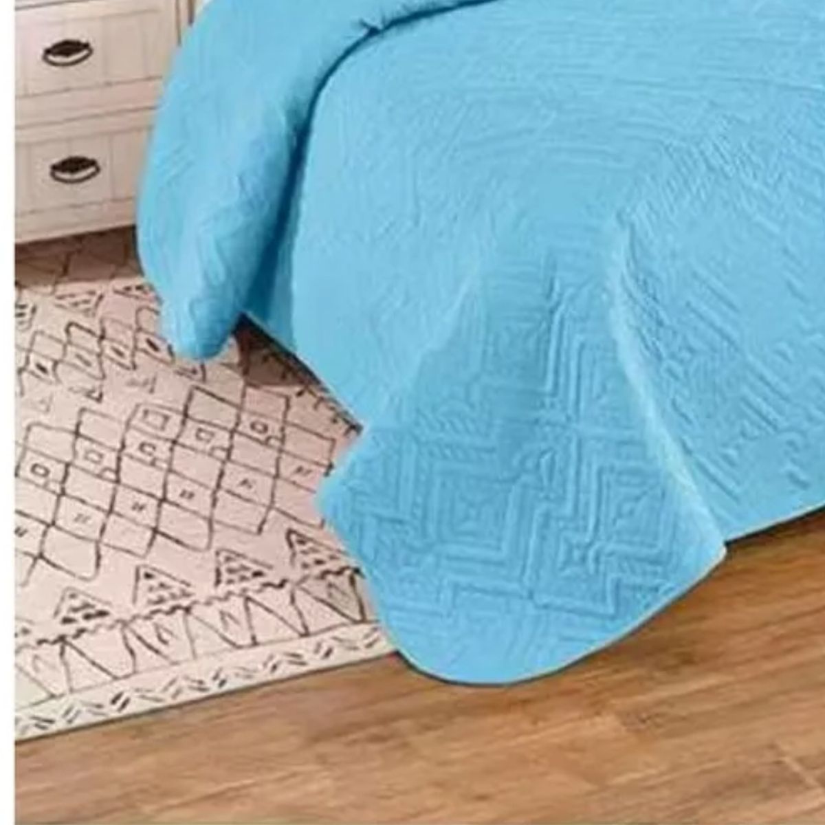 GENERICO - Cubrecama Quilt De Verano King Lisos Color Celeste