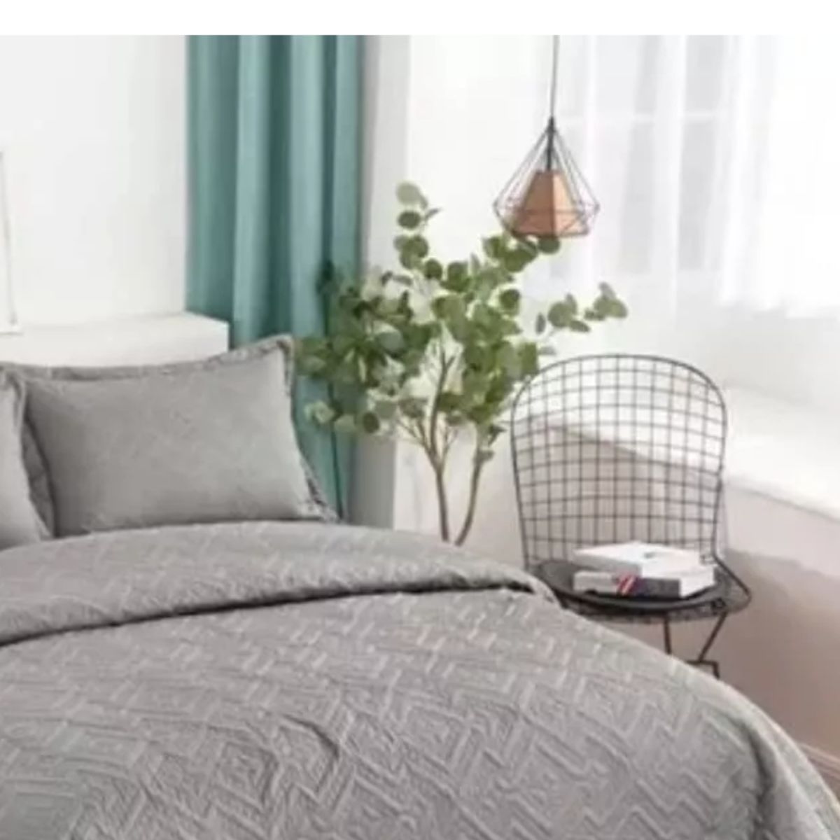 GENERICO - Cubrecama Quilt De Verano King Lisos Color Gris