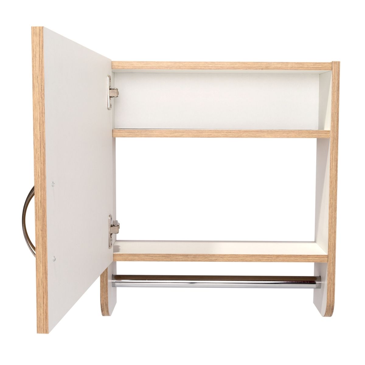 FMFURNITURE - Botiquin 1 Puerta Con Espejo - Café claro 50x45x16 cm