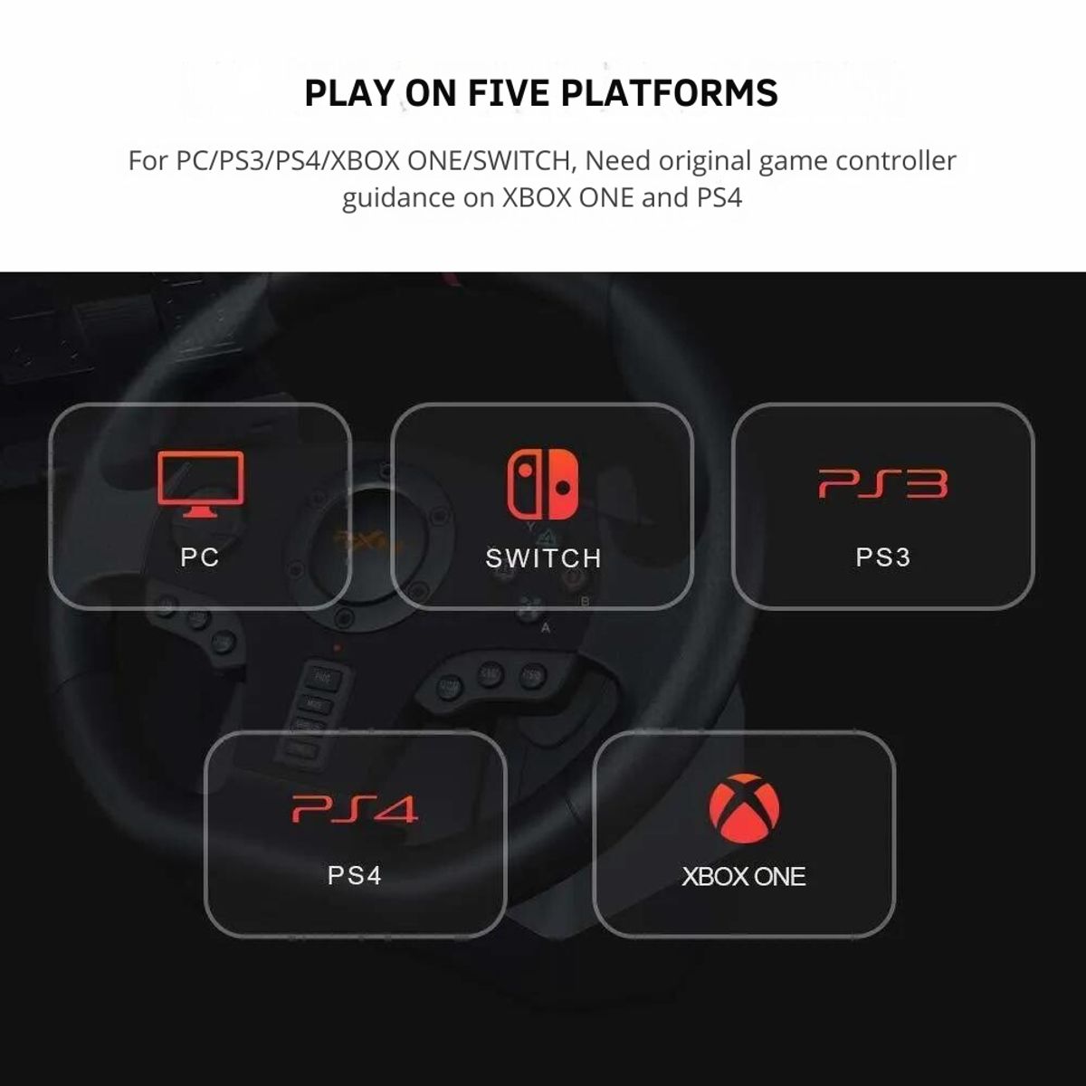 CRUSEC - Volante Y Pedales V900 Para Switch PC PS3 PS4 Xbox One XS