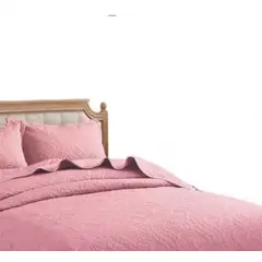 GENERICO - Genérica Quilt de Verano King Color Palo Rosa 270 cm x 250 cm