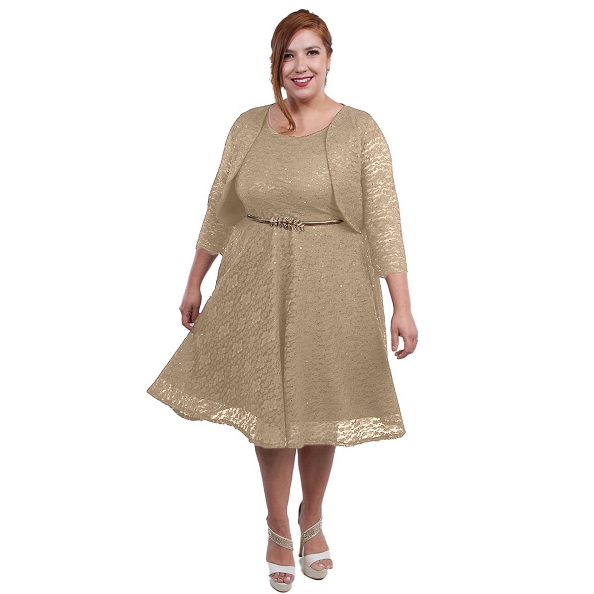 GENERICO - VESTIDO DE FIESTA TODO DE ENCAJE IDEAL PARA CÓCTEL BODAGRADUACION