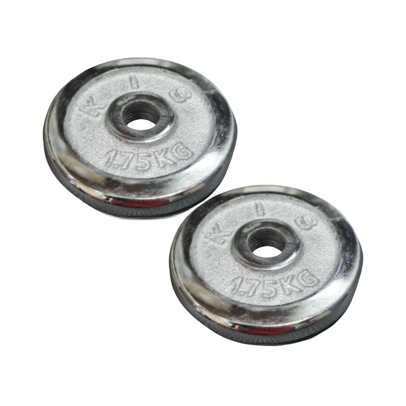GENERICO - 2 Disco 1.75 Kg Cromado Para Barra Mancuerna Preolimpico