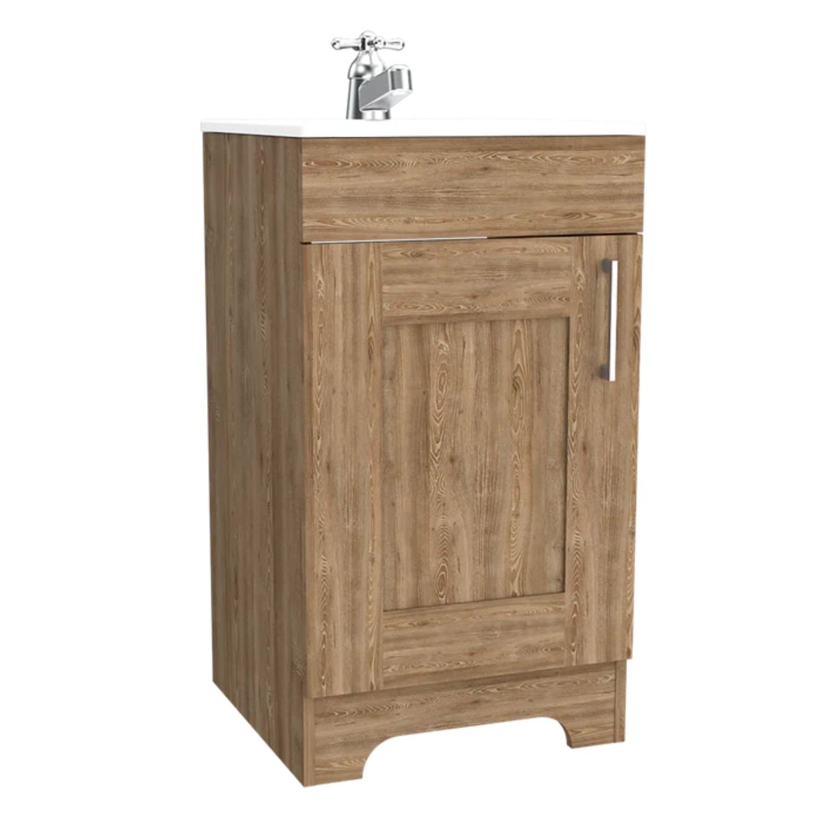 FMFURNITURE - Mueble Vanitorio 1 Puerta - Café claro 82.7x45.1x45 cm