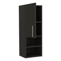 Mueble Auxiliar Baño 1 Puerta - Negro 81.5x30x25.5 cm