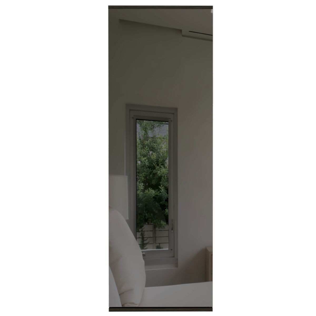 FMFURNITURE - Zapatero 1 Puerta Con Espejo - Café Oscuro 138x47x17.6 cm