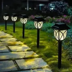 SOLAR - 2 Farloles Solares de exterior para jardines con diseño con estaca
