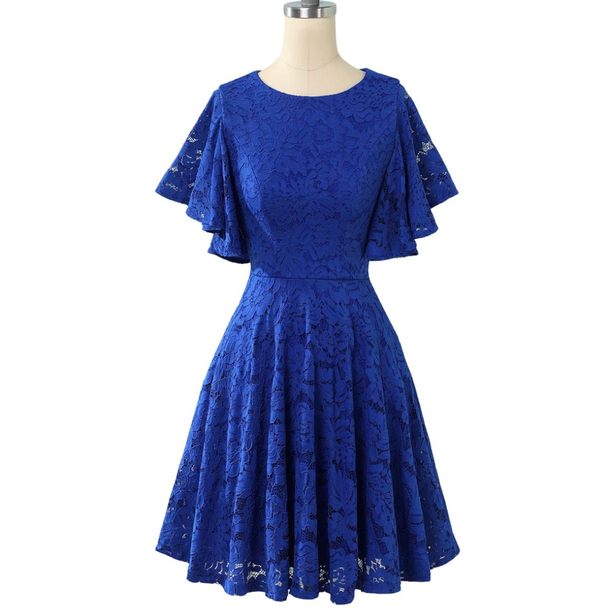 GENERICO - VESTIDO DE FIESTA TODO DE ENCAJE IDEAL PARA FIESTA CÓCTEL BODA