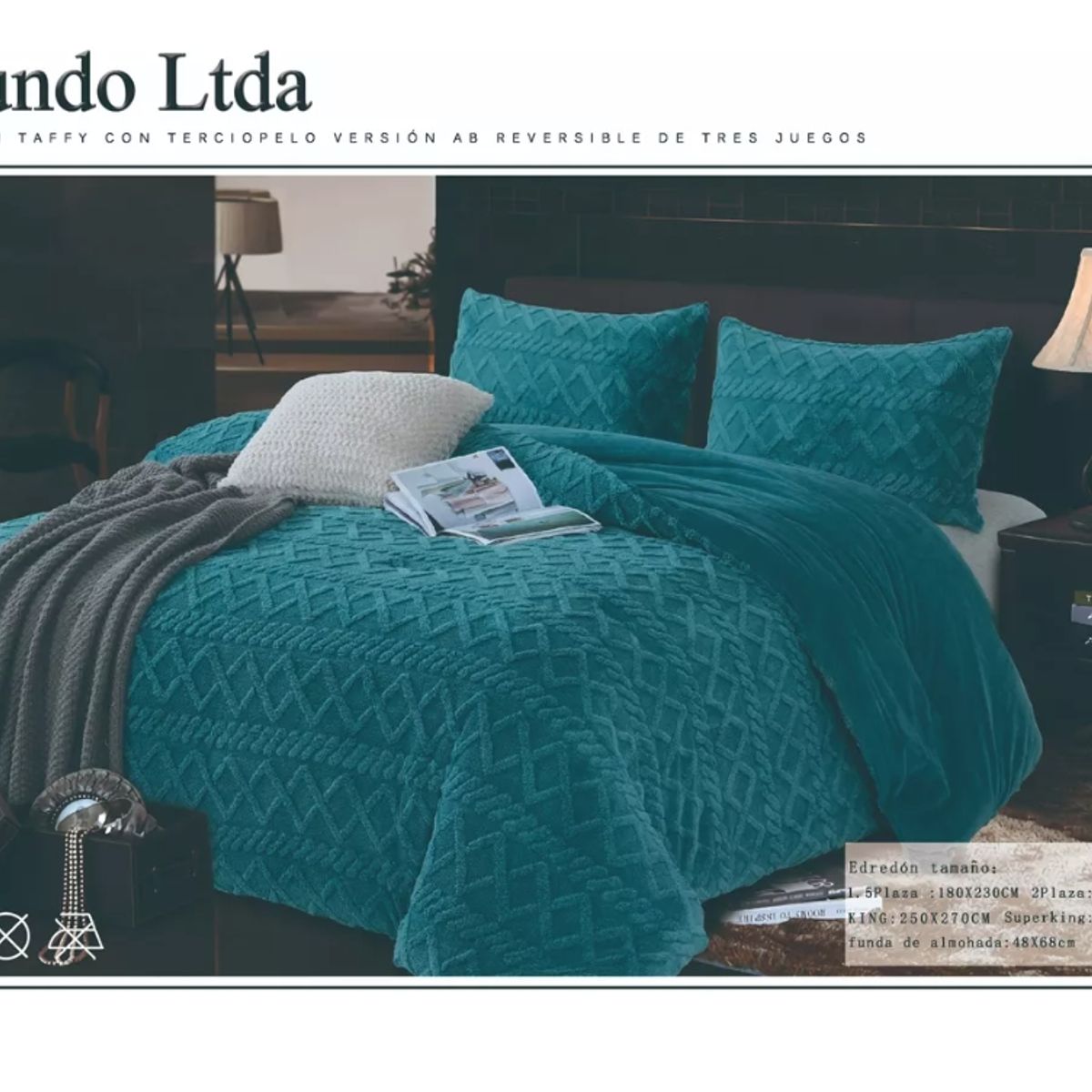 GENERICO - Plumón Gama Alta Súper Suave Otoño Invierno Reversible2plaza