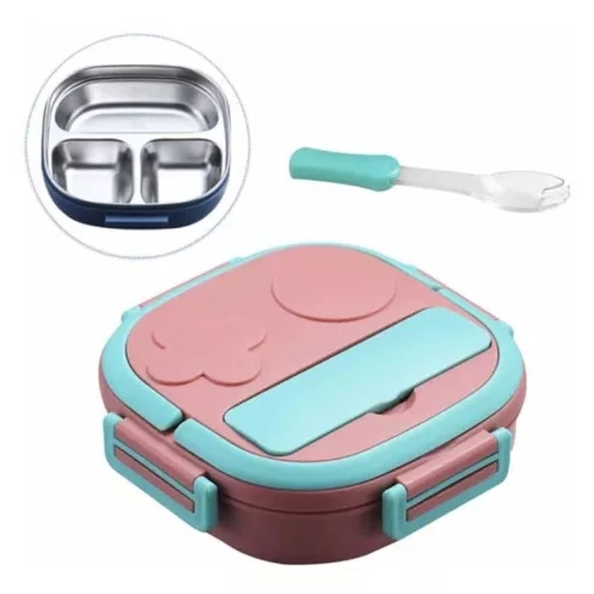 GENERICO - Lonchera Hermética Con Plato De Aluminio Infantil Lunch Box