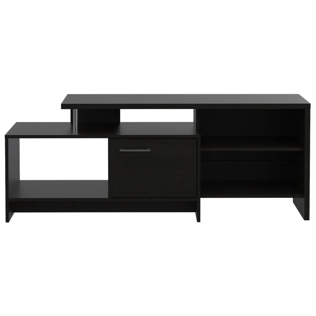FMFURNITURE - Rack TV 49" Con 1 Puerta 3 Repisas Fm-026N - Negro