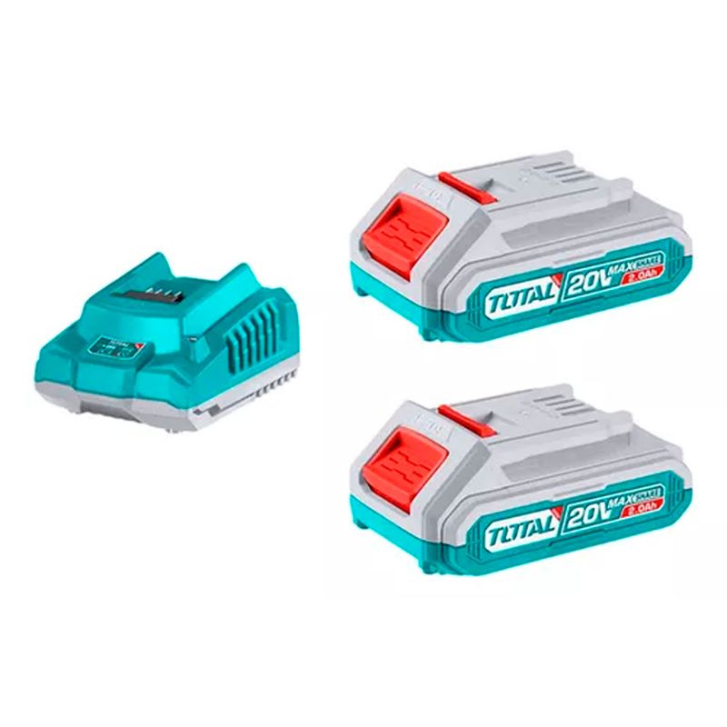 TOTAL TOOLS - Kit Cargador + 2 Baterias 20v 2ah Total Tfbcpk1222