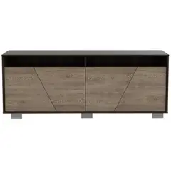 FMFURNITURE - Rack TV 70" Con 4 Puertas Fm-010C - Café Oscuro / Cafe Claro