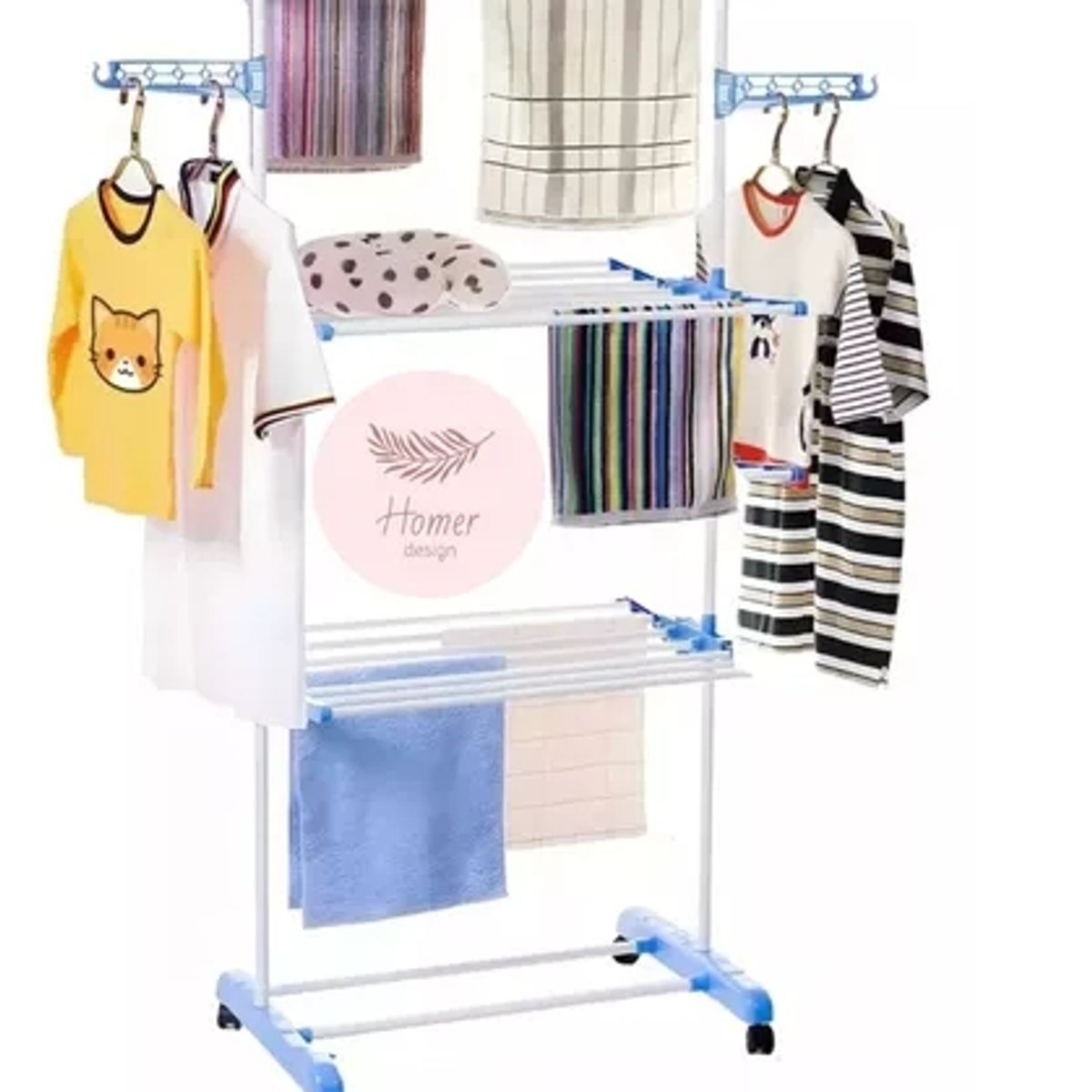 GENERICO - Tendedero Ropa Colgador Pechero Plegable 3 Niveles