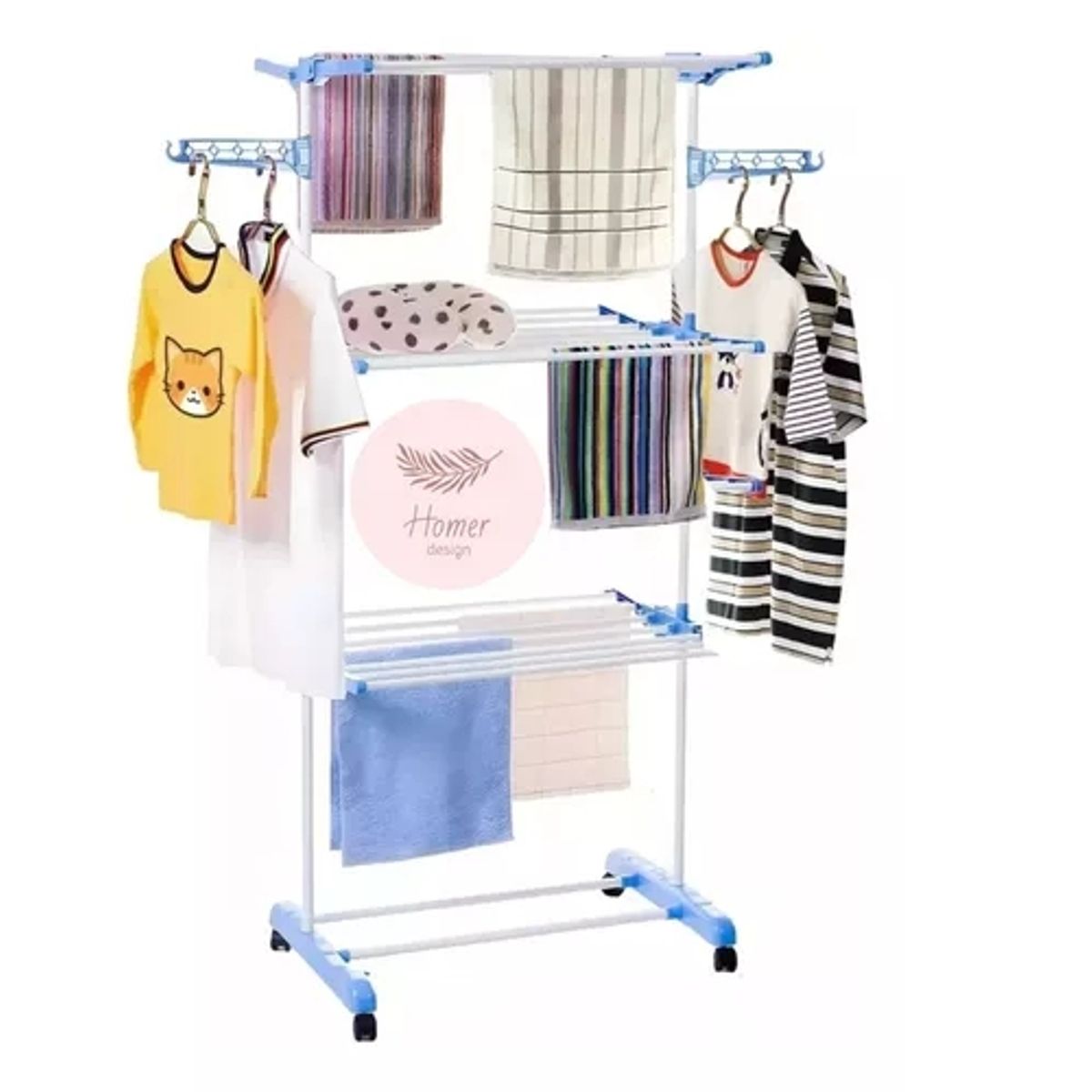 GENERICO - Tendedero Ropa Colgador Pechero Plegable 3 Niveles