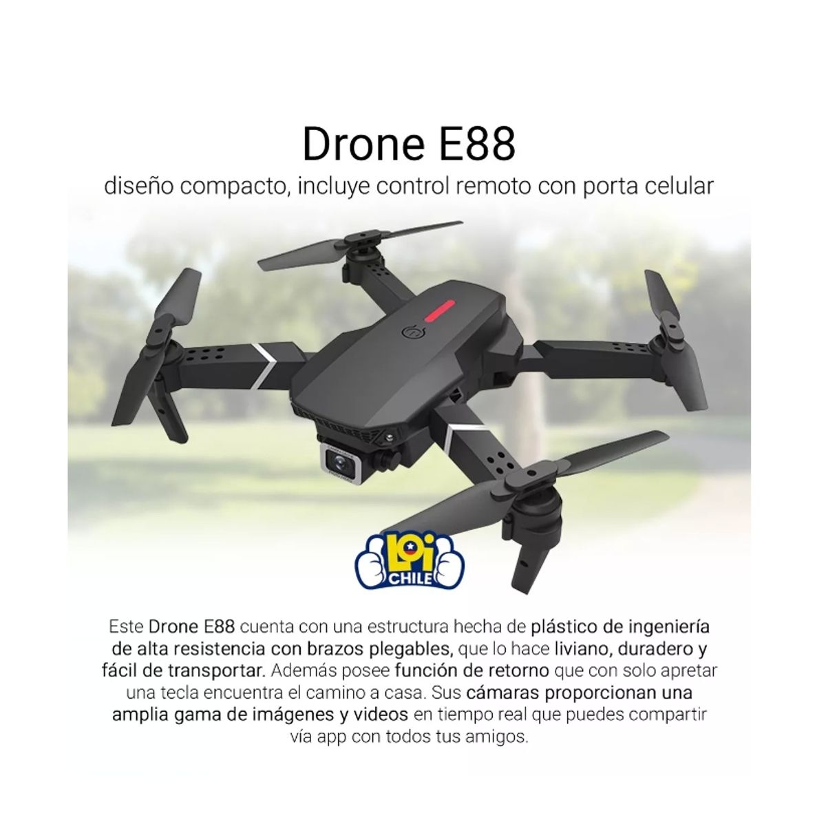 GENERICO - Drone Con Cámara Dual Hd E88 Wifi 3 Baterías