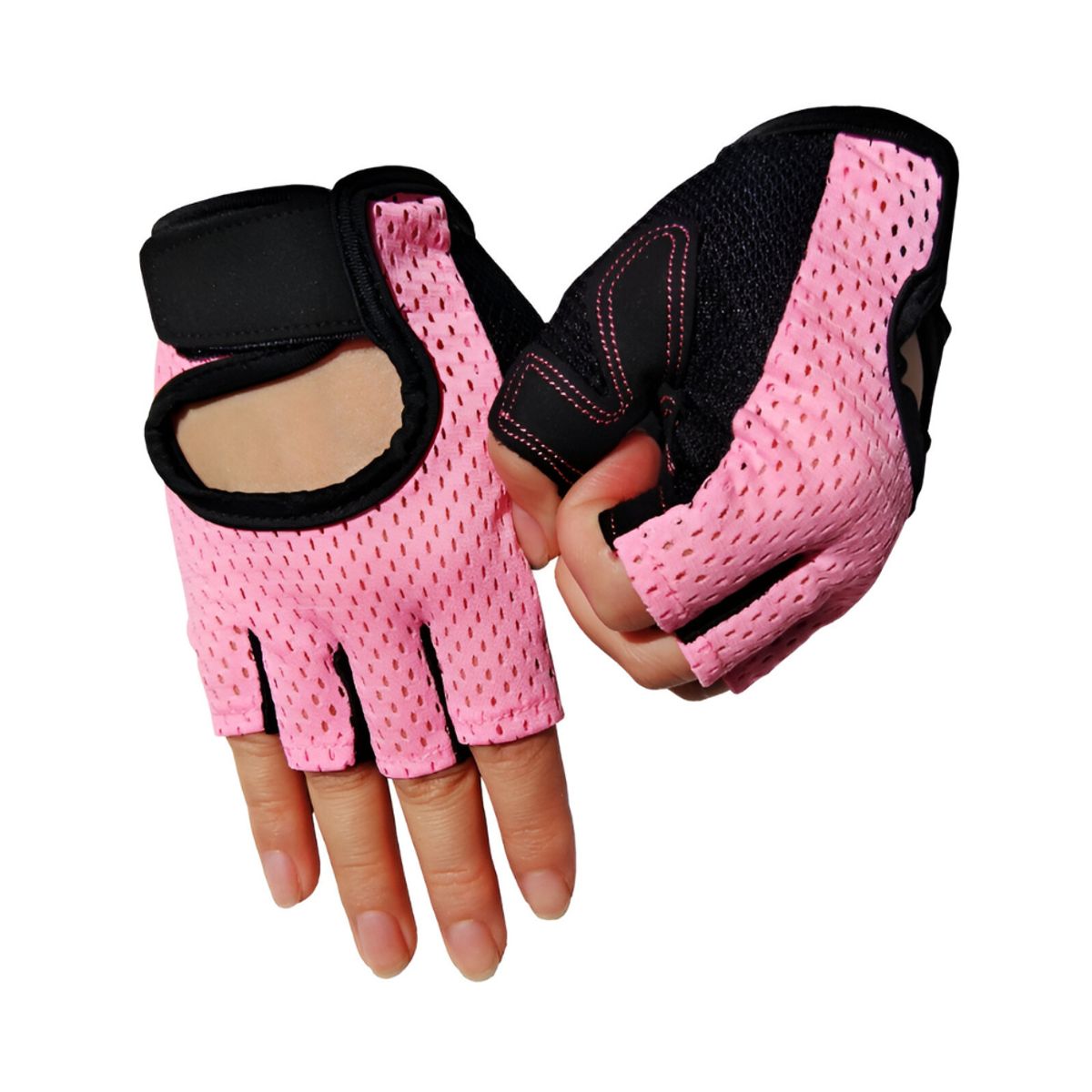 CRUSEC - Guantes Para Ciclismo Unisex Con Protección Para Pesas Rosa