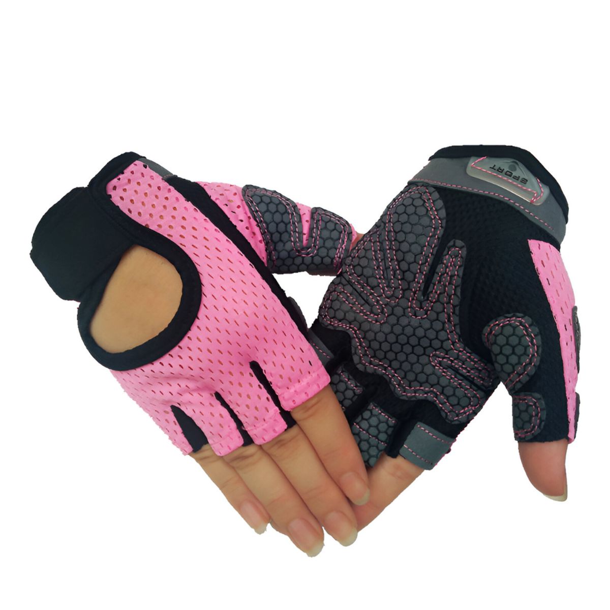 CRUSEC - Guantes Para Ciclismo Unisex Con Protección Para Pesas Rosa