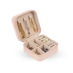 SANTU HOME & DECO - Joyero para Viaje Cuerina Rosado