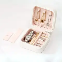 SANTU HOME & DECO - Joyero para Viaje Cuerina Blanco