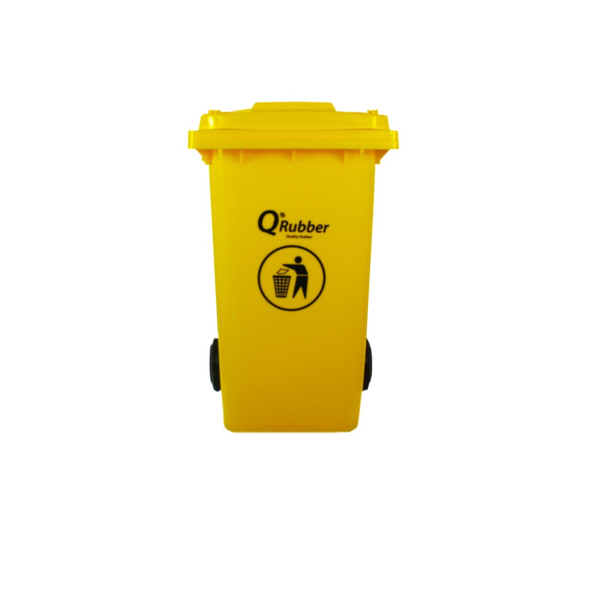 QRUBBER - Basurero Contenedor Basura 240 lts. Amarillo QRubber